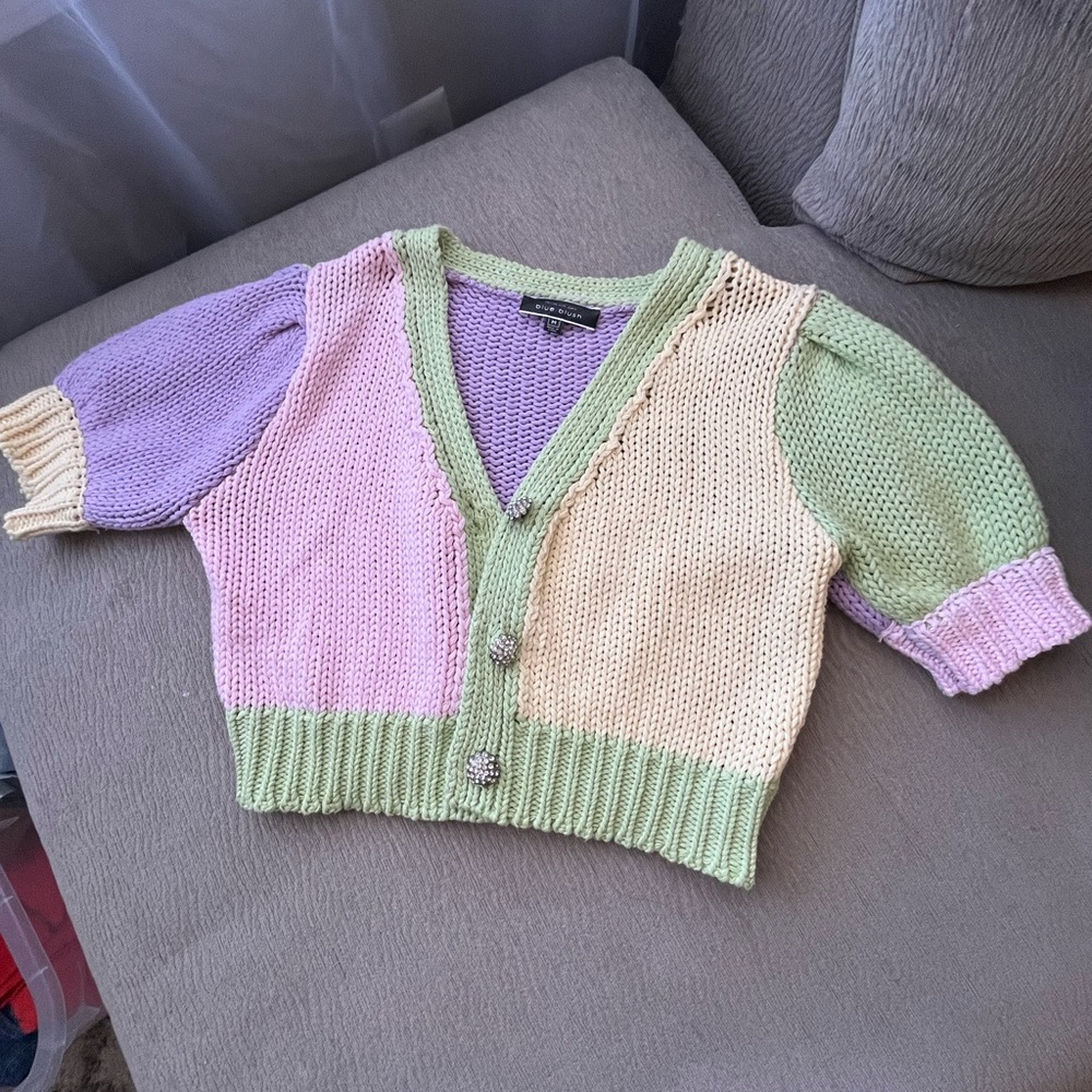 Blue Blush Pastel Knit Cardigan